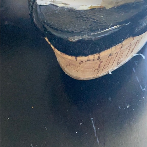 Nine West black patent and cork wedges - Picture 4 of 6